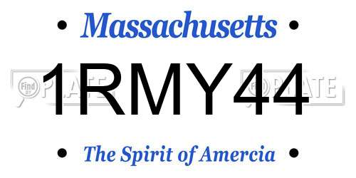1RMY44 Massachusetts License Plate