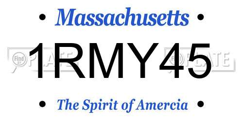 1RMY45 Massachusetts License Plate