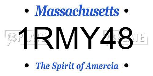 1RMY48 Massachusetts License Plate