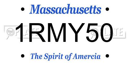 1RMY50 Massachusetts License Plate