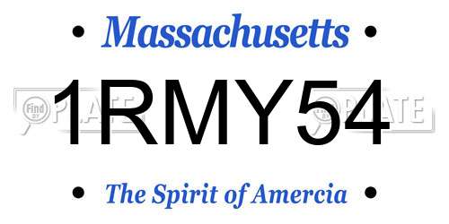 1RMY54 Massachusetts License Plate