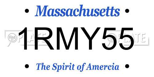 1RMY55 Massachusetts License Plate