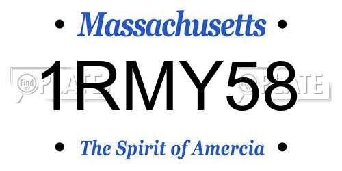 1RMY58 Massachusetts License Plate