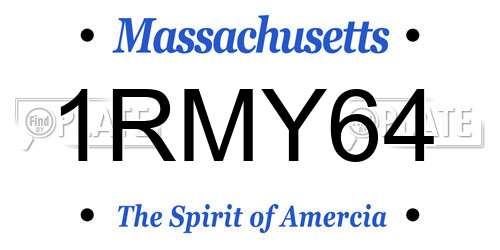 1RMY64 Massachusetts License Plate
