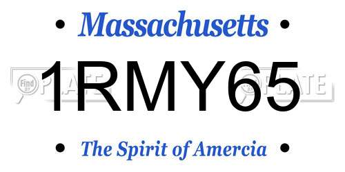 1RMY65 Massachusetts License Plate