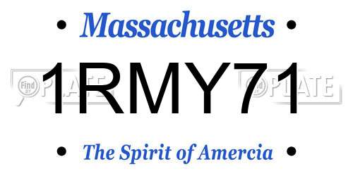 1RMY71 Massachusetts License Plate