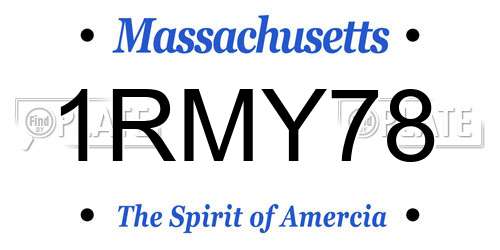 1RMY78 Massachusetts License Plate