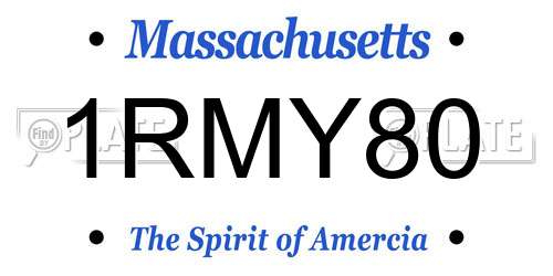 1RMY80 Massachusetts License Plate