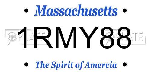 1RMY88 Massachusetts License Plate