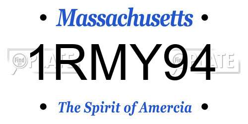 1RMY94 Massachusetts License Plate