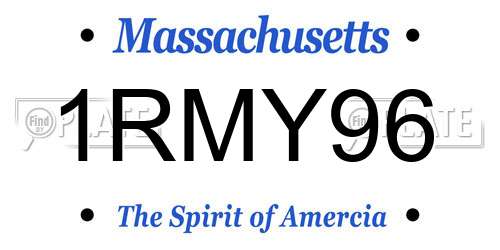 1RMY96 Massachusetts License Plate