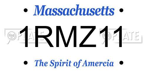 1RMZ11 Massachusetts License Plate