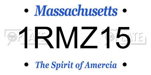 1RMZ15 Massachusetts License Plate