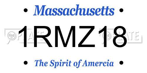 1RMZ18 Massachusetts License Plate