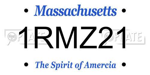 1RMZ21 Massachusetts License Plate