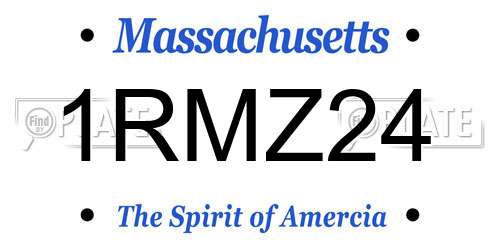 1RMZ24 Massachusetts License Plate