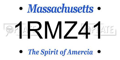1RMZ41 Massachusetts License Plate