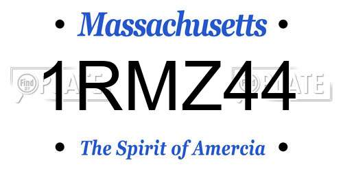 1RMZ44 Massachusetts License Plate