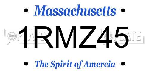 1RMZ45 Massachusetts License Plate