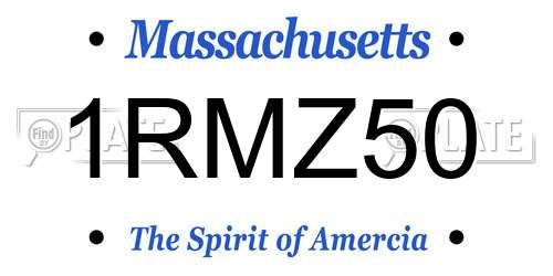 1RMZ50 Massachusetts License Plate