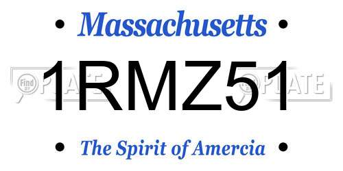 1RMZ51 Massachusetts License Plate