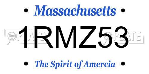1RMZ53 Massachusetts License Plate