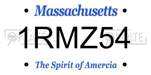 1RMZ54 Massachusetts License Plate