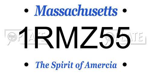 1RMZ55 Massachusetts License Plate