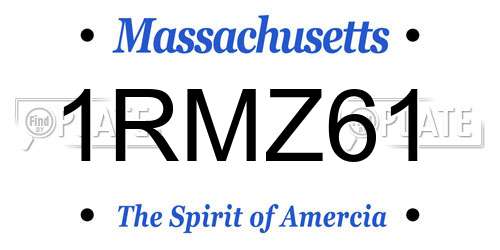 1RMZ61 Massachusetts License Plate