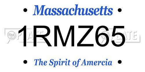 1RMZ65 Massachusetts License Plate