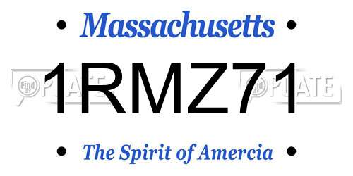 1RMZ71 Massachusetts License Plate