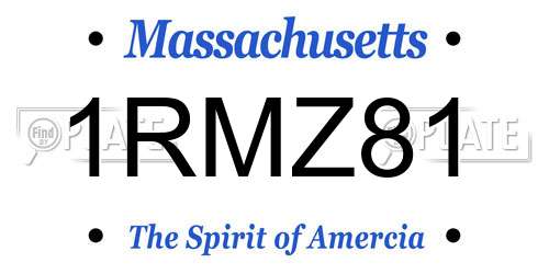 1RMZ81 Massachusetts License Plate