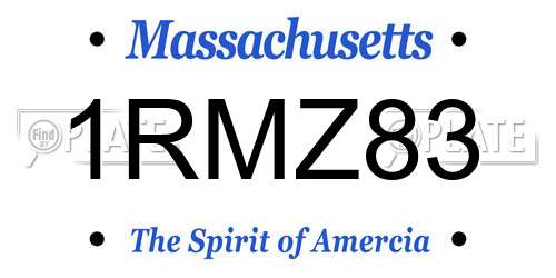 1RMZ83 Massachusetts License Plate