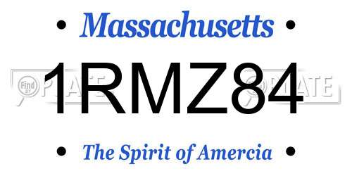 1RMZ84 Massachusetts License Plate