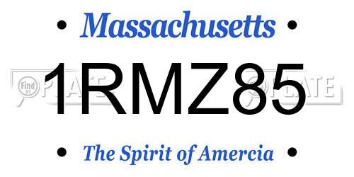 1RMZ85 Massachusetts License Plate