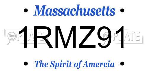 1RMZ91 Massachusetts License Plate