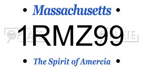 1RMZ99 Massachusetts License Plate