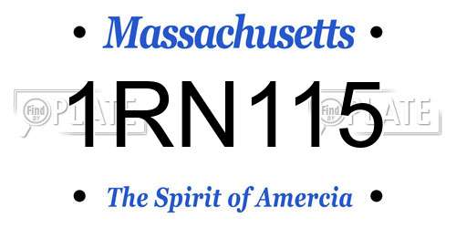 1RN115 Massachusetts License Plate