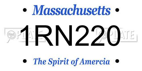 1RN220 Massachusetts License Plate