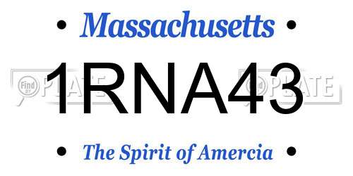 1RNA43 Massachusetts License Plate