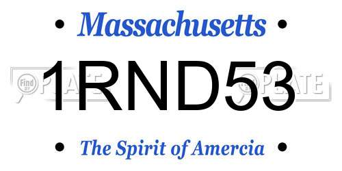 1RND53 Massachusetts License Plate