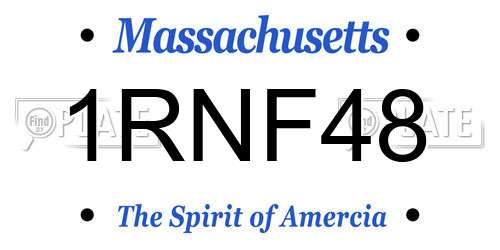 1RNF48 Massachusetts License Plate