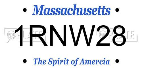 1RNW28 Massachusetts License Plate