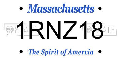 1RNZ18 Massachusetts License Plate