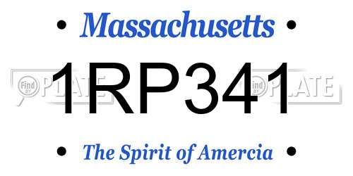 1RP341 Massachusetts License Plate