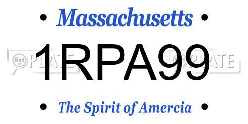 1RPA99 Massachusetts License Plate