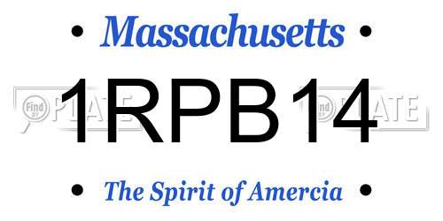 1RPB14 Massachusetts License Plate