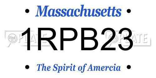 1RPB23 Massachusetts License Plate