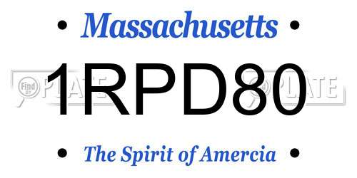1RPD80 Massachusetts License Plate