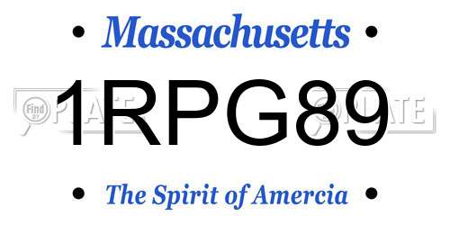 1RPG89 Massachusetts License Plate